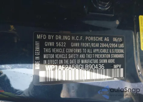 2016 Porsche Macan Turbo z USA, uszkodzony, nr VIN WP1AF2A58GLB90436